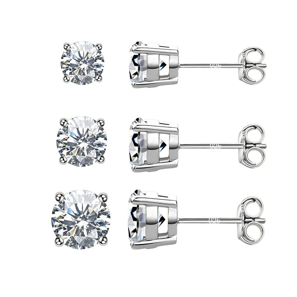 Swarovski Crystal Solitaire Earrings ( Set of 3) – miagracejewllery