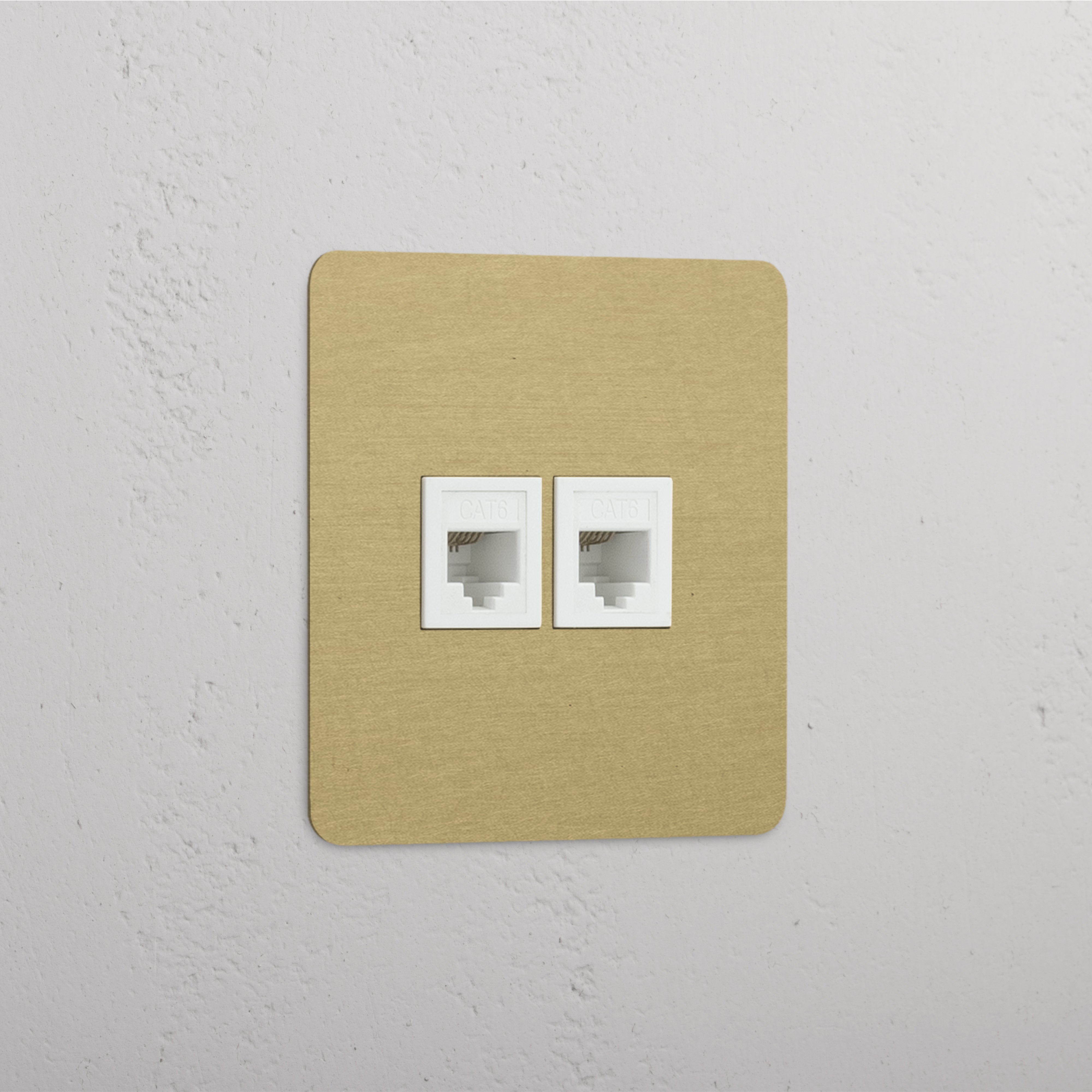 An image of Corston Architectural Detail | Kew Enkele 2x RJ45 voedingsmodule | Antiek messin...
