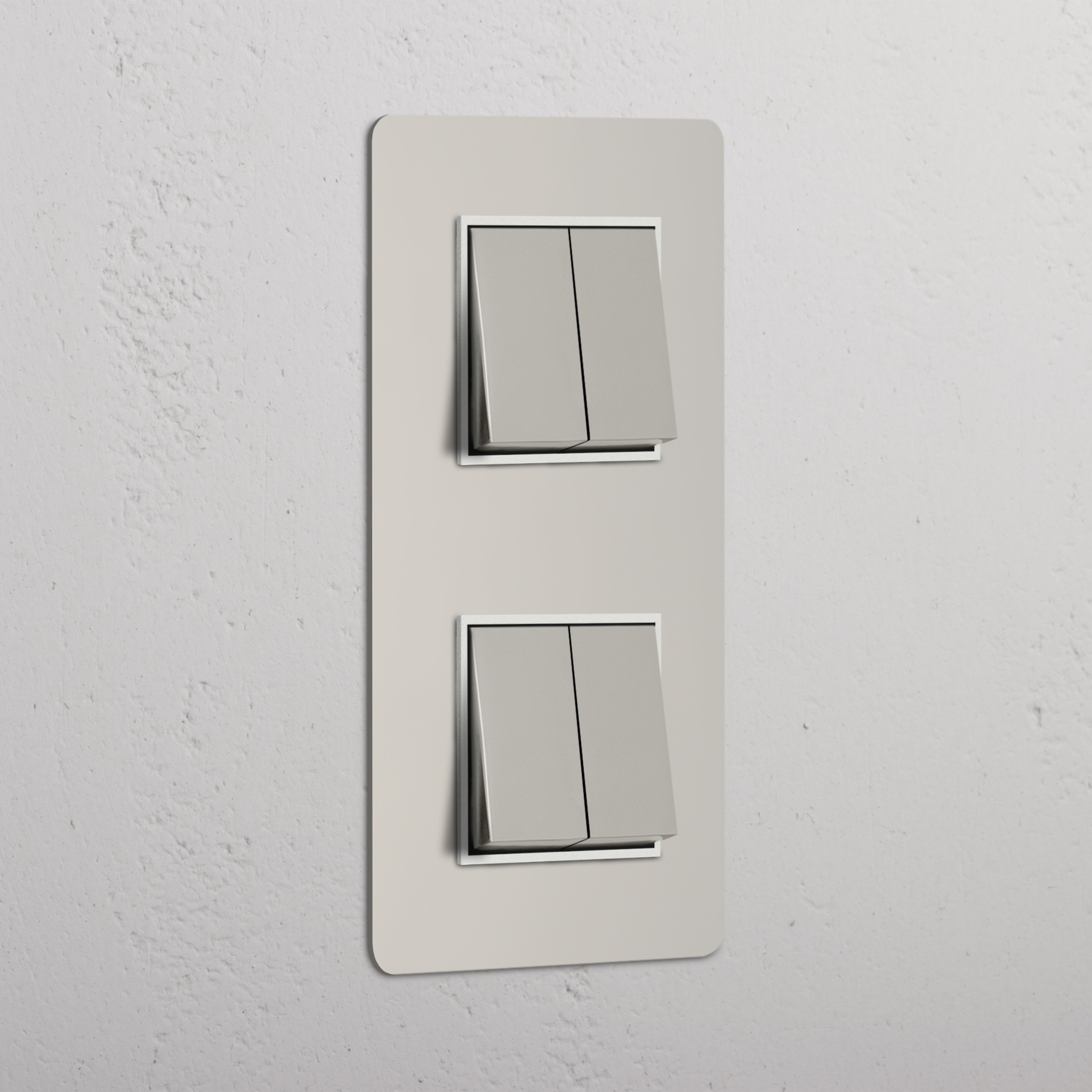 An image of Corston Architectural Detail | Kew Dubbele 4x verticale wipschakelaar | Gepolijs...