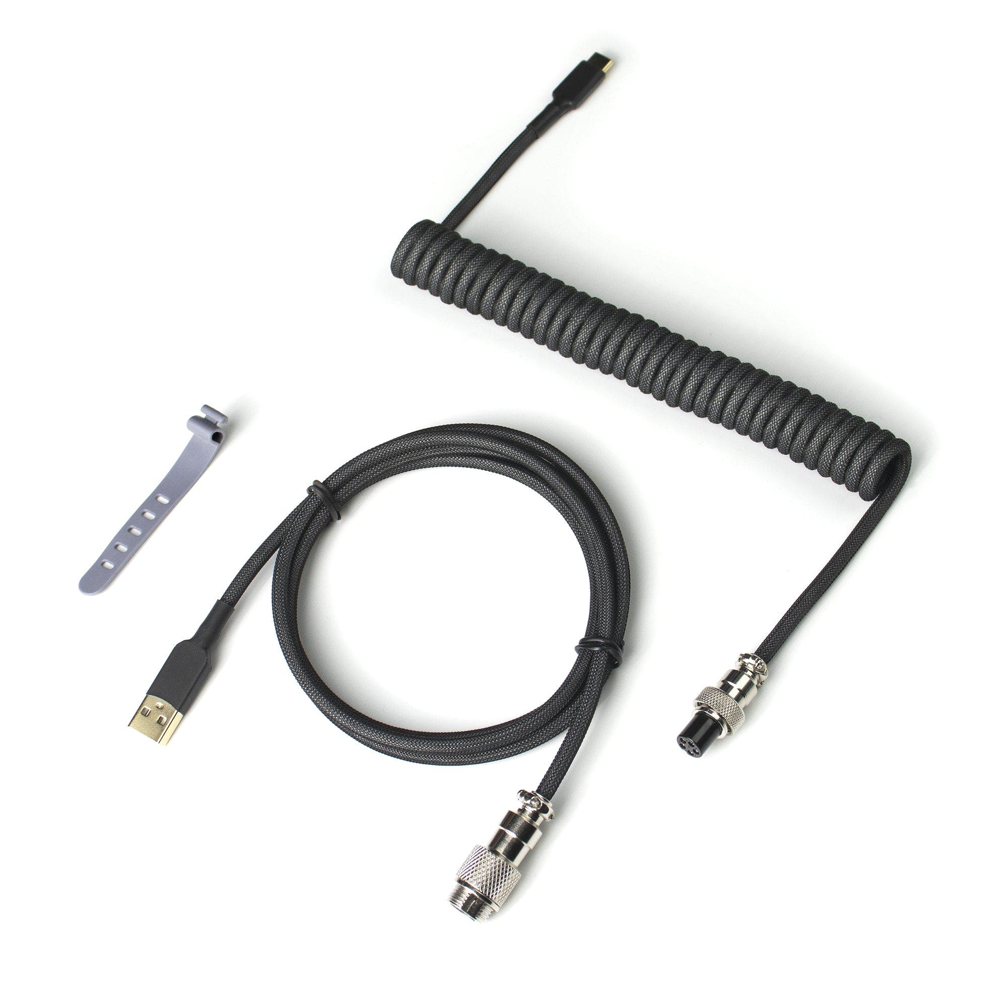 XVX Pro Coiled Keyboard Cable (USB Type A to USB Type C, 3 Colors) - xvxchannel