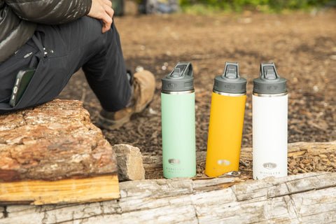 New Microlite water bottles by the lake