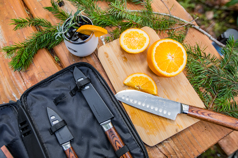 Rakau Knife Set slicing oranges