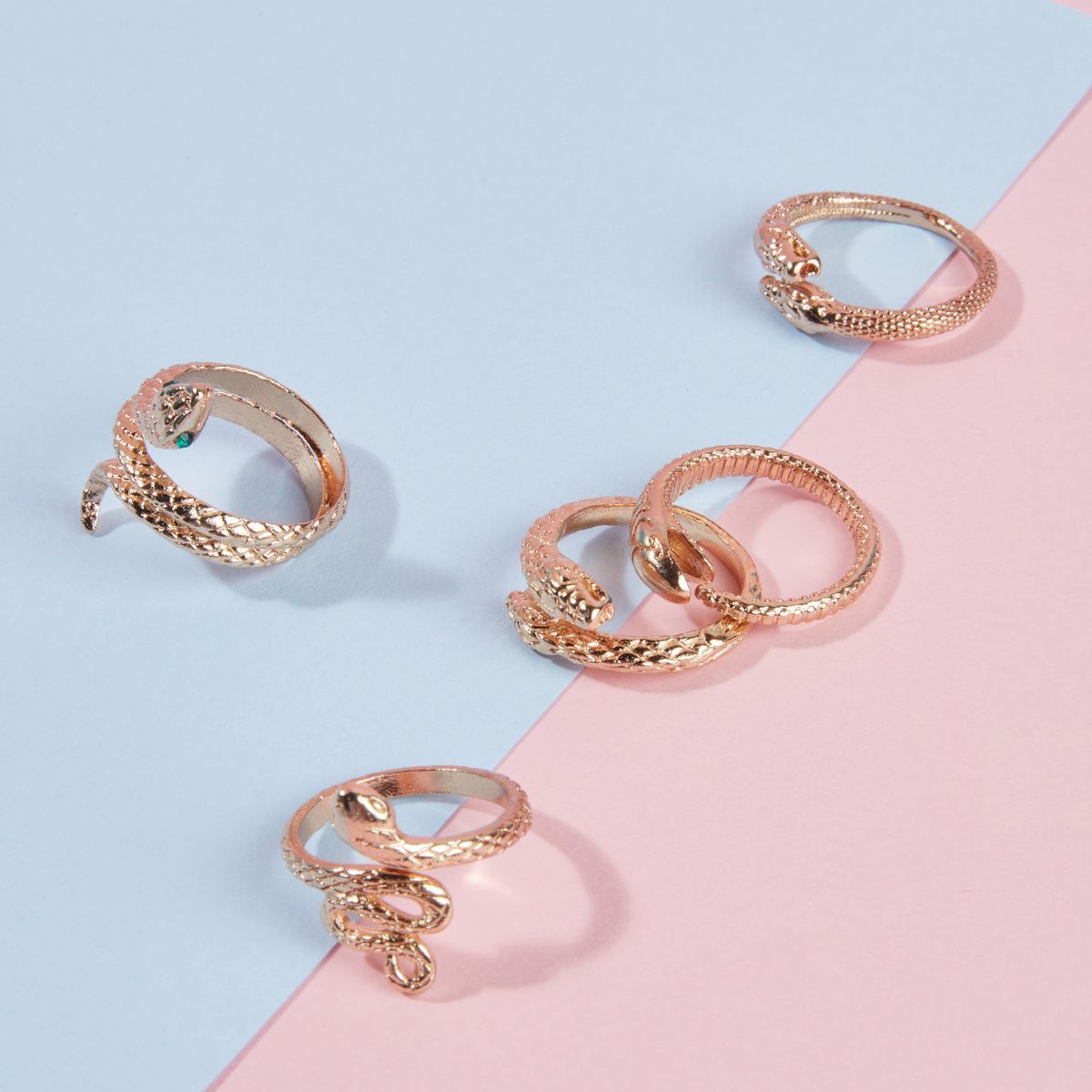 Set of 4 Gold Plated and Pearl Rings Combo – www.pipabella.com
