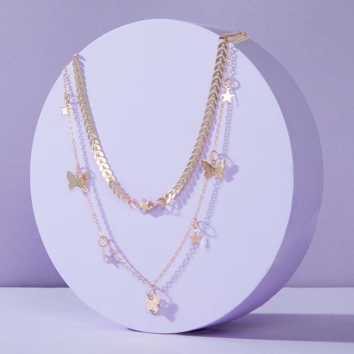 ENRAPTURED. Multi Drop Heart Gemstone Chain Necklace - Gold – REGALROSE