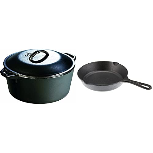 Lodge Seasoned Cast Iron Skillet w/ Tempered Glass Lid (10.25 inch) - Cast Iron Frying Pan with Lid Set.