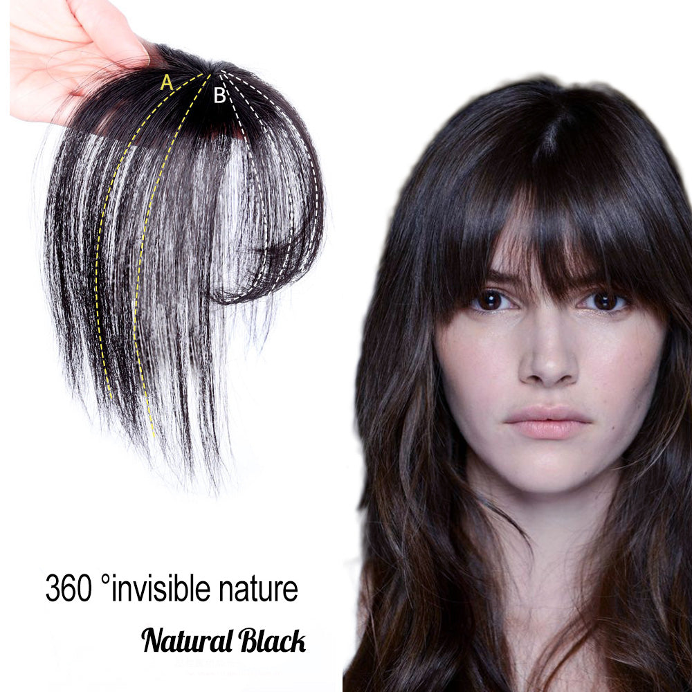 Natural Black Clip on Bangs Extension