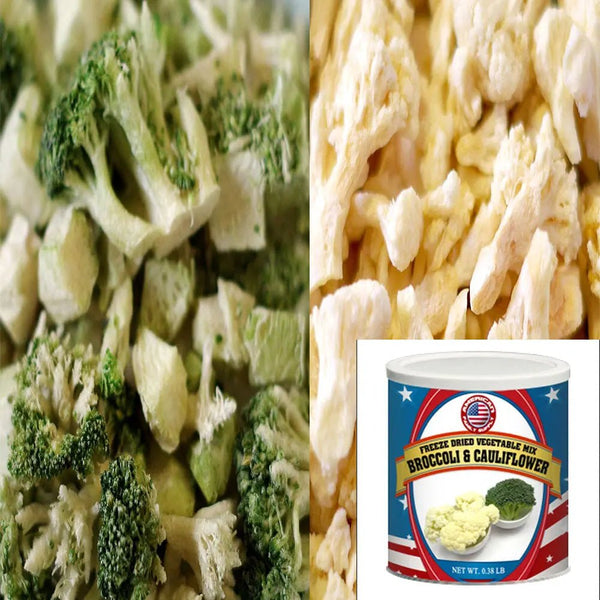 Freeze Dried Veggie Mix Broccoli & Cauliflower 6 oz #10 - BeReadyFoods.com