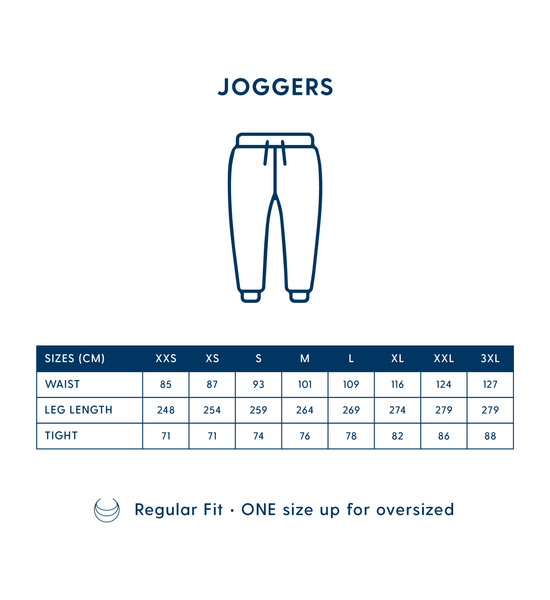 Joggers size guide
