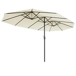 Afscheiden natuurpark Trouw Dubbele parasol - Extra grote parasol - Met zwengel - 460 x 270 cm - B –  MINA