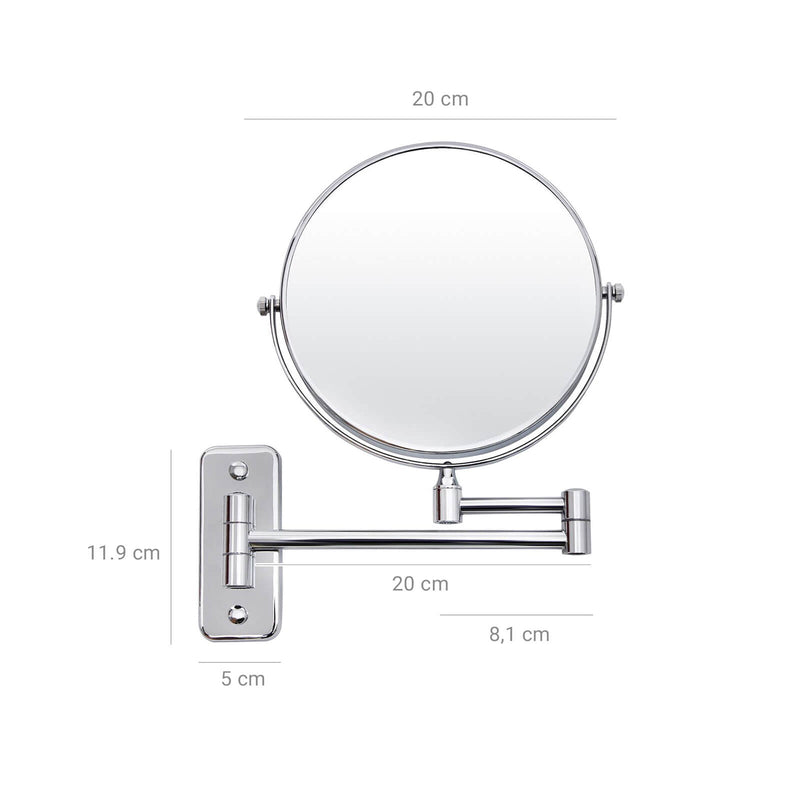 Uitschuifbare make-upspiegel vergrotende spiegel - 360° draaibaar - – MINA
