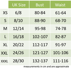 Female Fancy Dress Size Guide