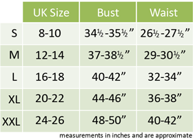 Female Fancy Dress Size Guide