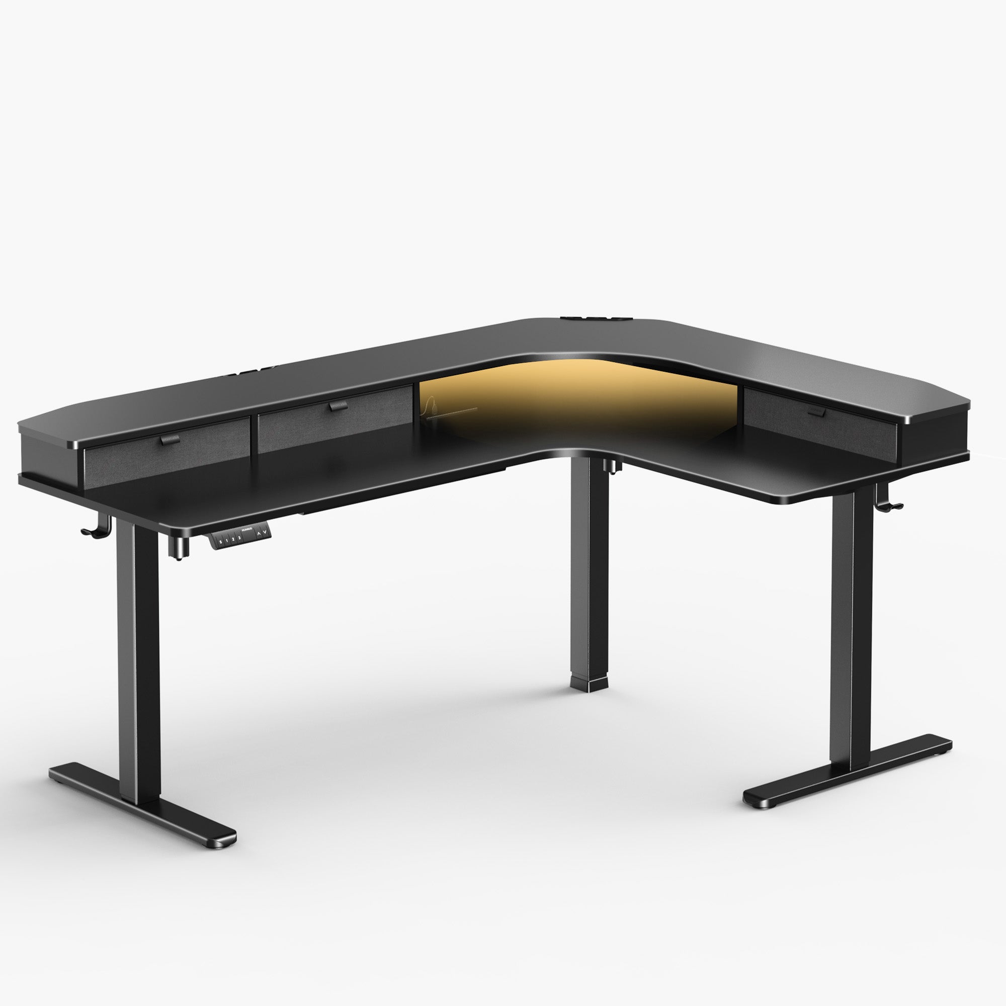 L-Shaped Standing Desk with Storage