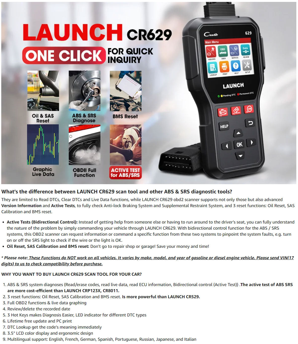 launch cr629 obd2 scanner