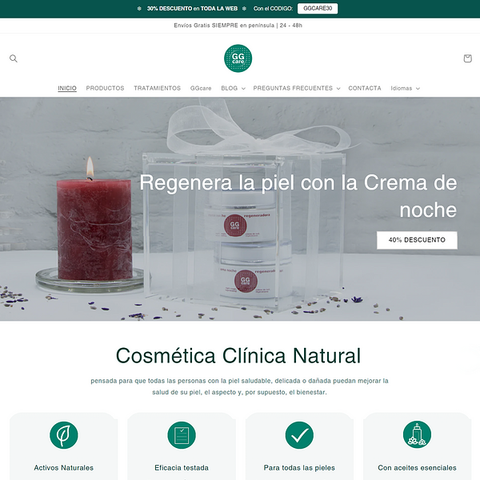 Nueva Web GGcare, cosmetica clínica natural