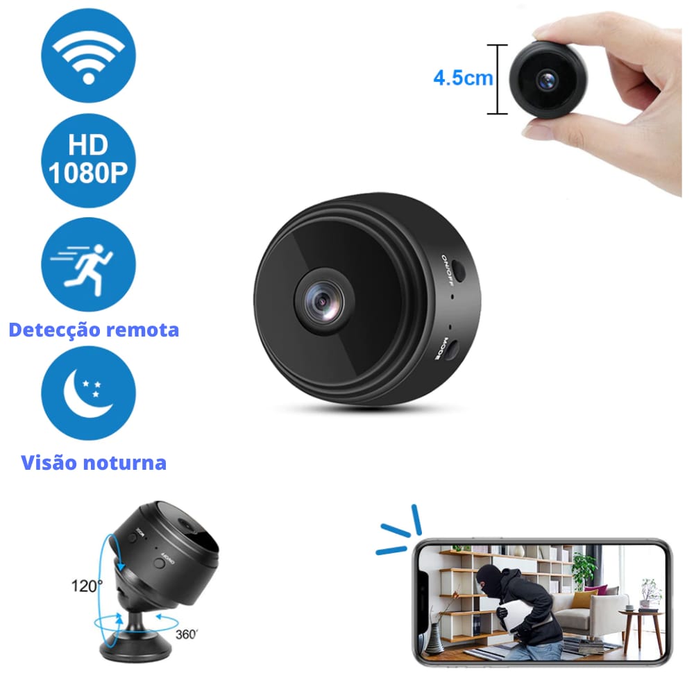 Micro Câmera Espiã Hd Pro - Sensor Wifi 1080p