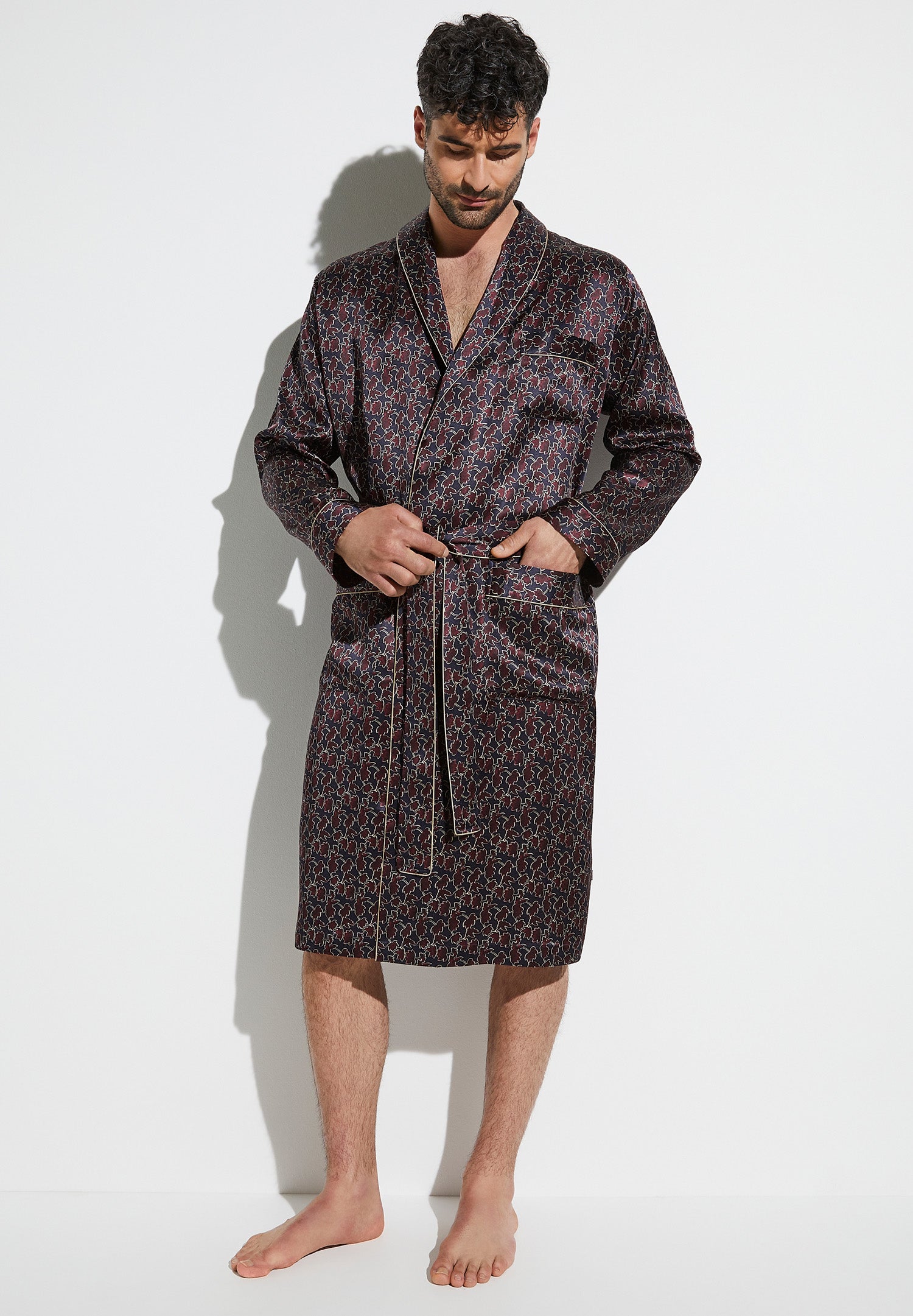 luxury mens silk robe
