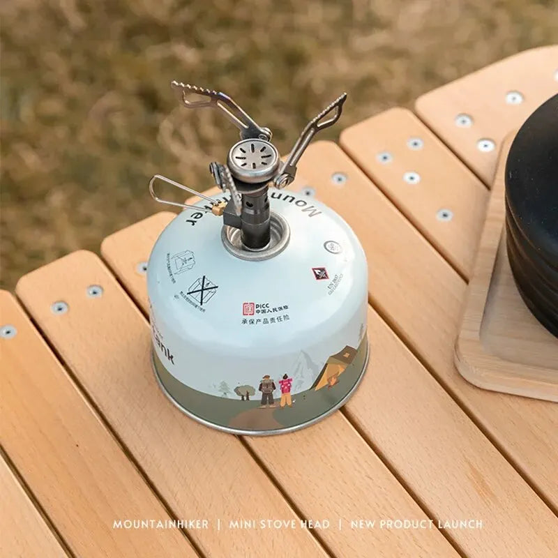 Mountainhiker acampamento turista queimador grande potência mini fogão a gás panelas dobrável portátil ao ar livre piquenique churrasco forno de sobrevivência 2