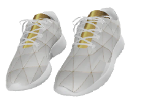 White and gold sneakers