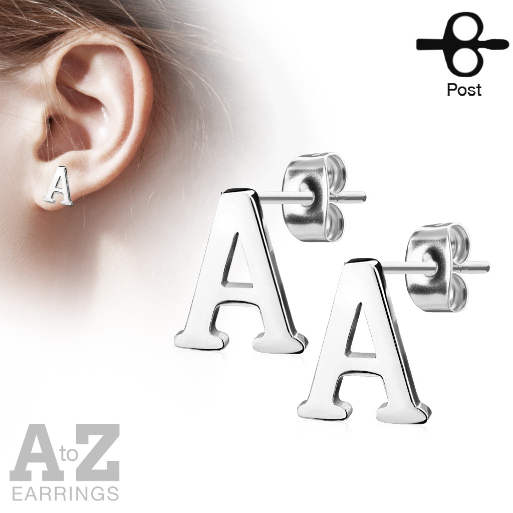 Amazon.com: PAVOI 14K White Gold Plated Sterling Silver Alphabet Letter  Earrings | Initial Earrings for Girls | Letter A: Clothing, Shoes & Jewelry