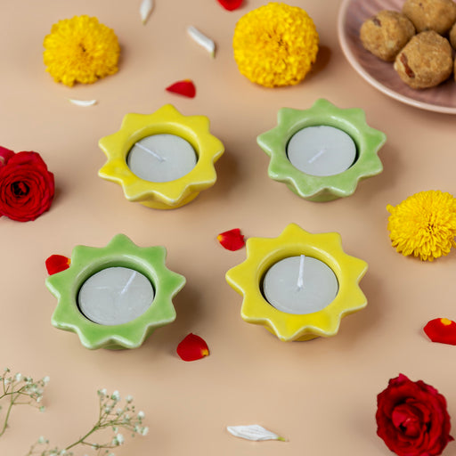 Enhance Your Ambiance with Hand-Painted Ceramic Tea Light Holders, by  Vareesha