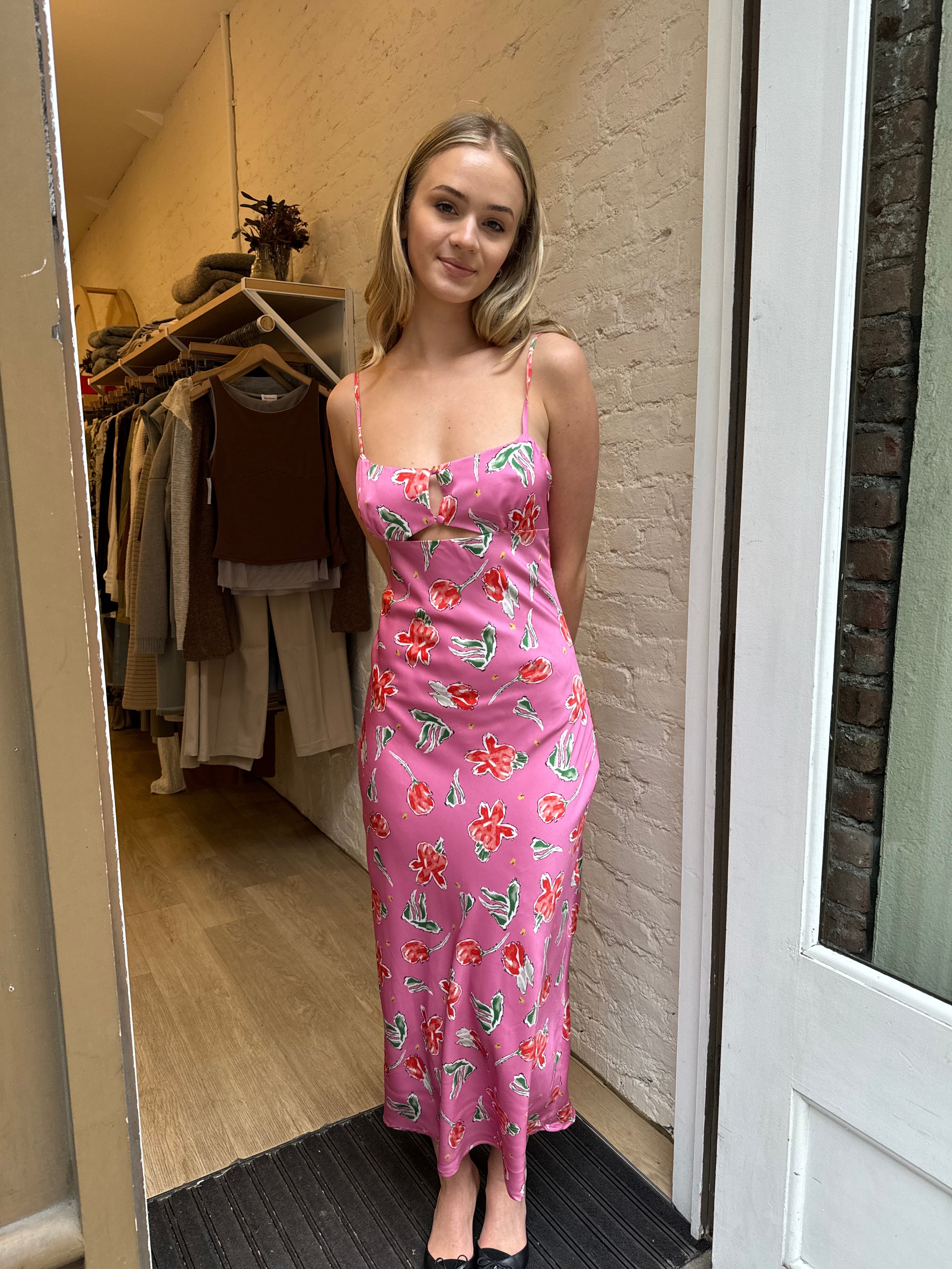 Bridget Maxi Dress in Pink Floral