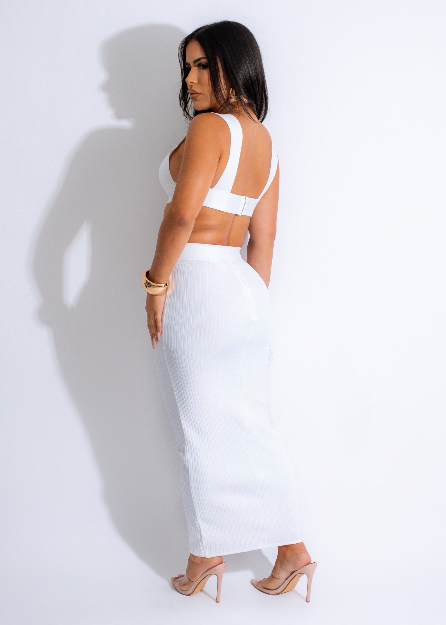 All Your Love Bandage Skirt Set White