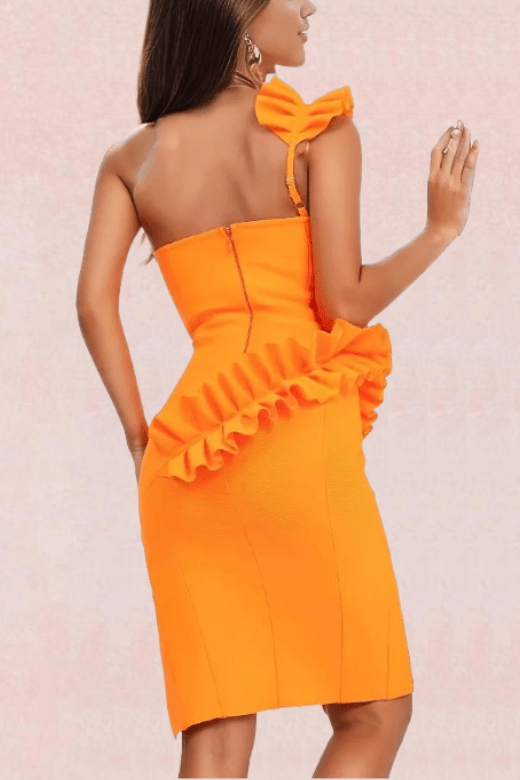 Aimee Bodycon Dress – Apricot Orange
