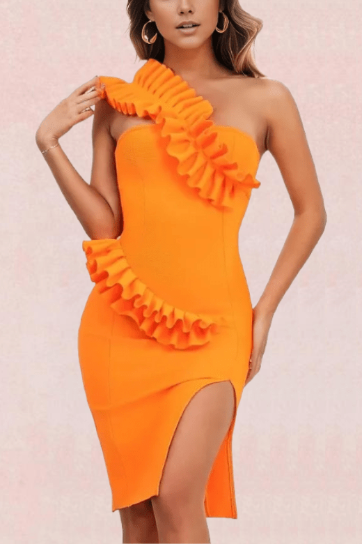 Aimee Bodycon Dress - Apricot Orange