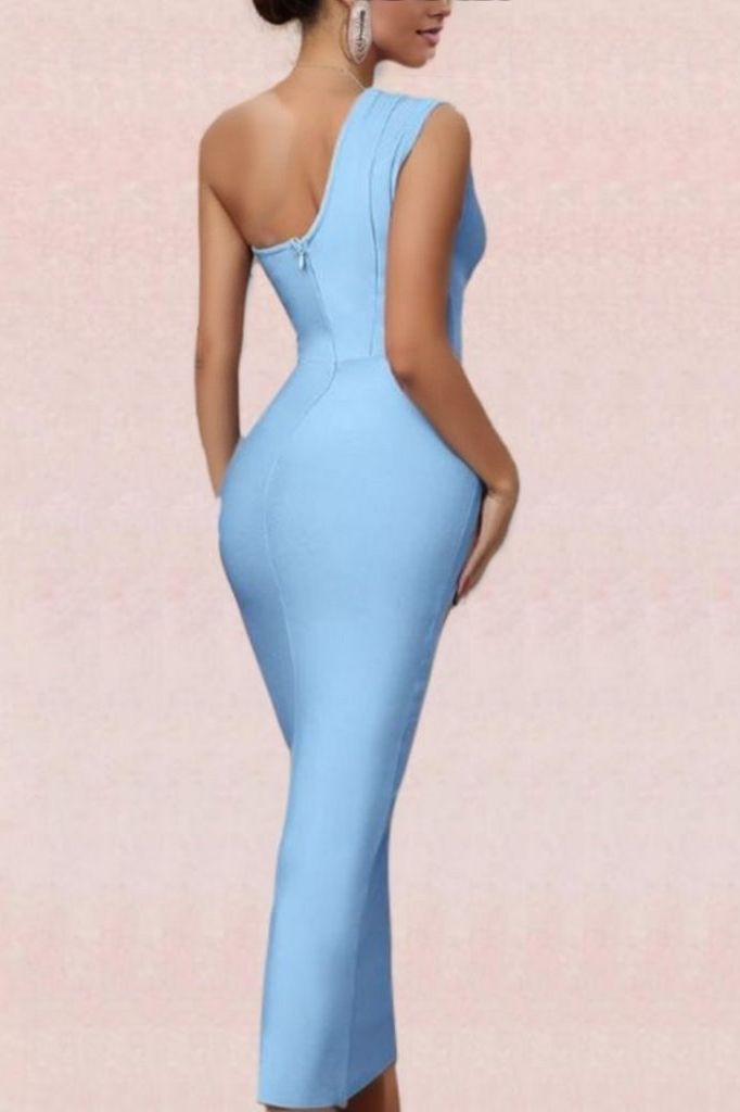 Ally Bodycon Midi Dress – Baby Blue