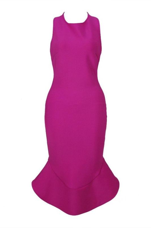 Ama Bodycon Backless Dress – Neon Purple