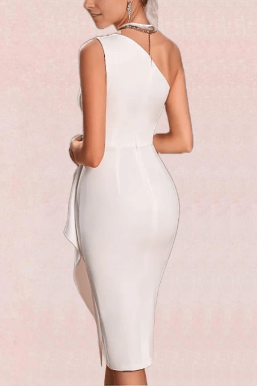 Apate Bodycon Midi Dress – Pearl White
