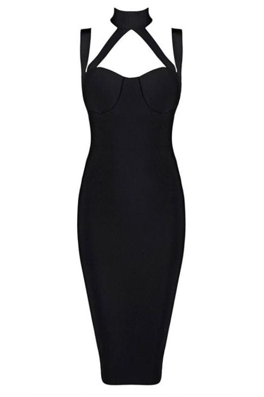 Bianca Bodycon Midi Dress – Classic Black