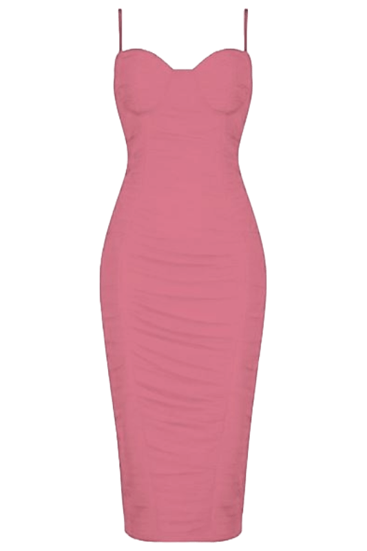 Chance Bodycon Wrap Midi Dress – Blush Pink