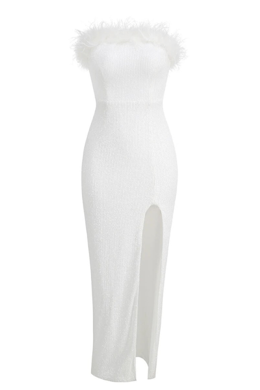 Erin Bodycon Maxi Dress – Pearl White