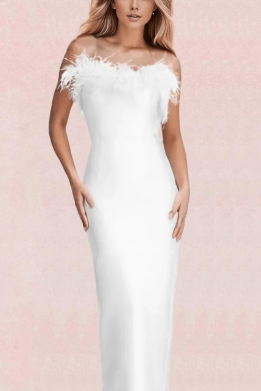 Erin Bodycon Maxi Dress - Pearl White