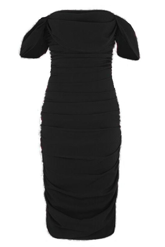 Zia Bodycon Wrap Midi Dress – Classic Black