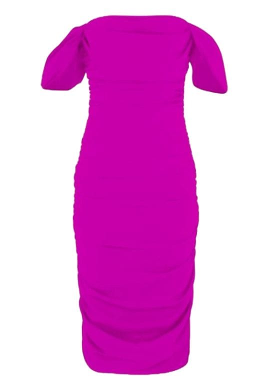 Zia Bodycon Wrap Midi Dress – Magenta Pink