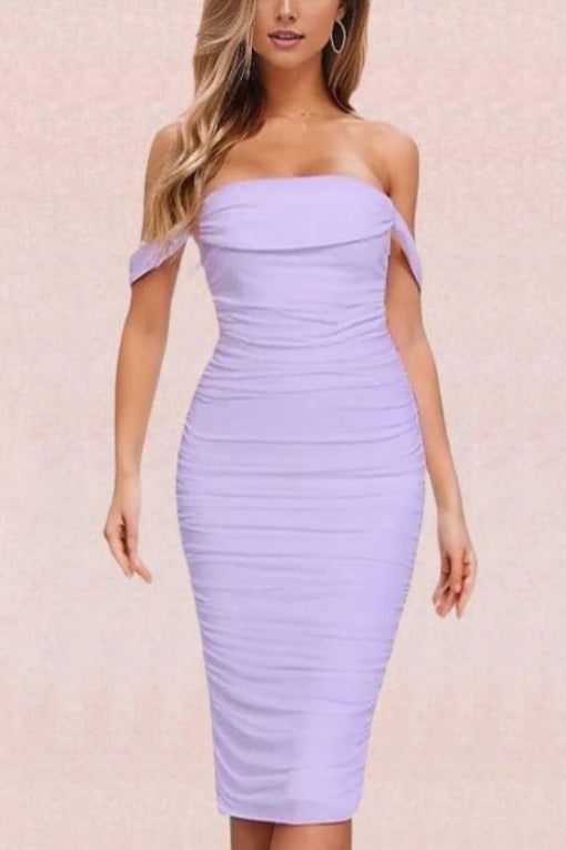 Zia Bodycon Wrap Midi Dress - Violet Purple