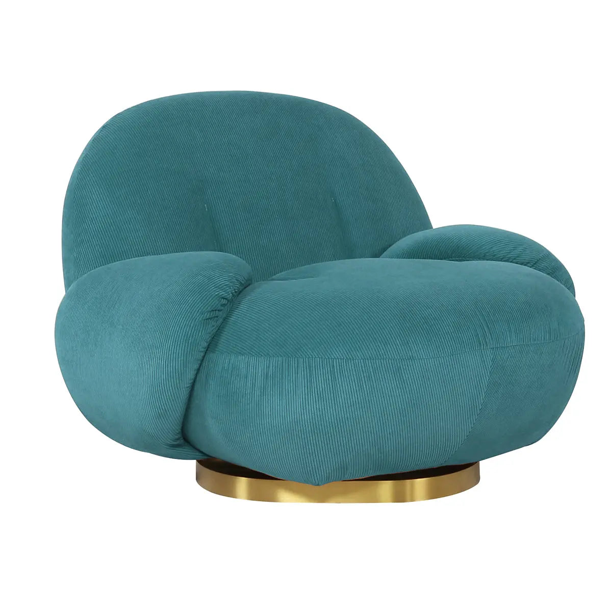 teal armchair with footstool