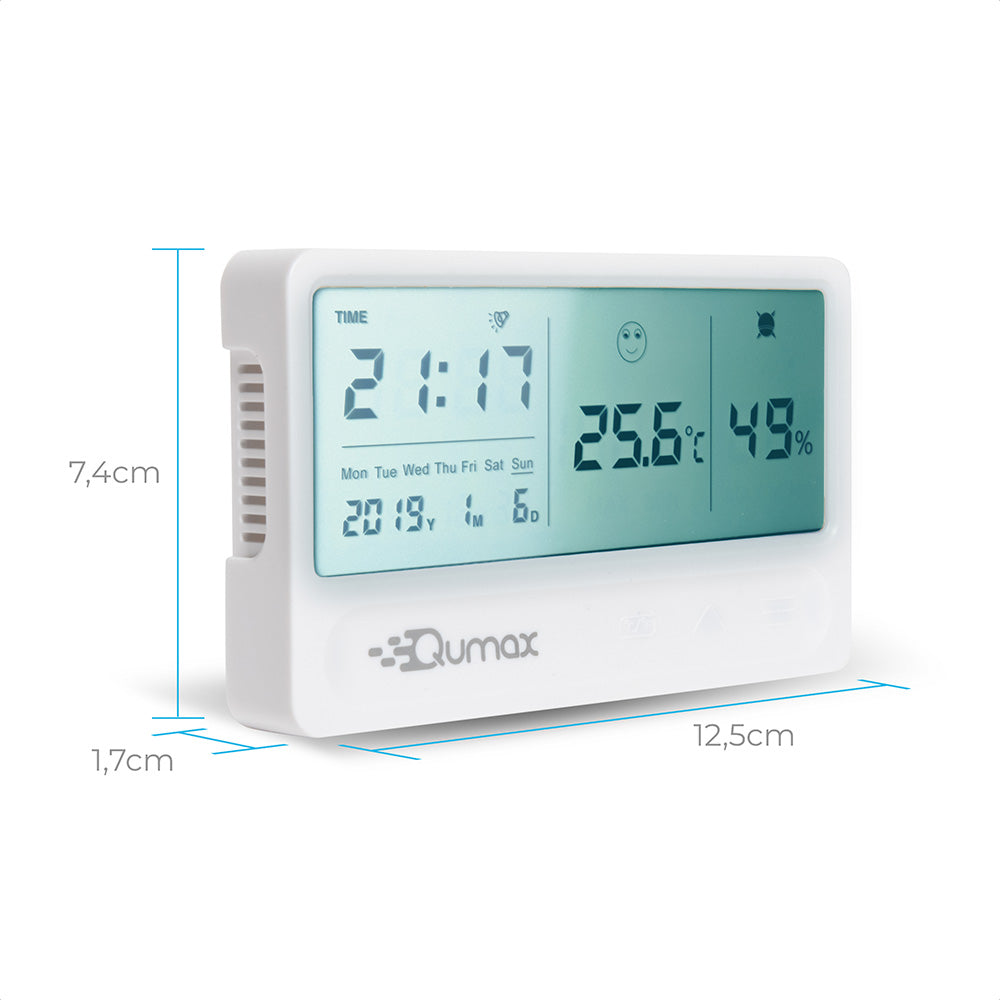 Qumax Hygrometer - Thermometer voor binnen - Wit