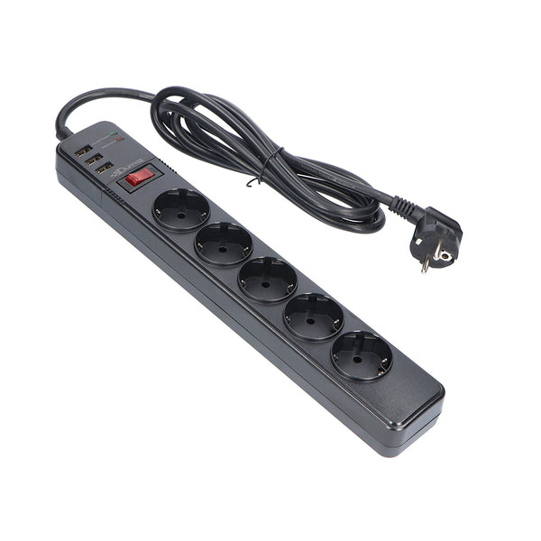 Qumax Stekkerdoos met USB Poorten Schakelaar - 5 Stopcontacten US