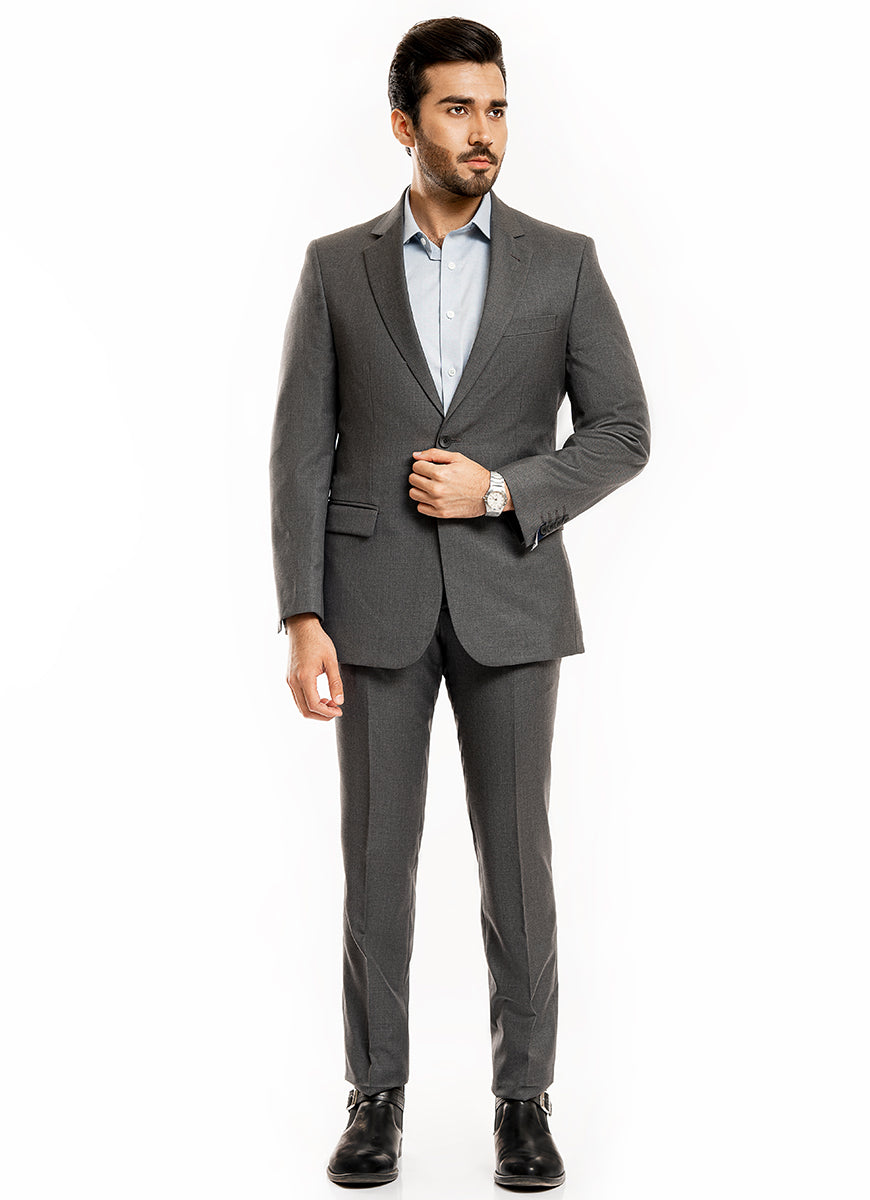 Plain Dark Grey, Tropical Exclusive Two Piece Suit – Lawrencepur