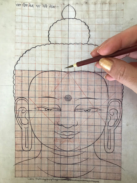 Thangka sketched exactly as per iconographic grids