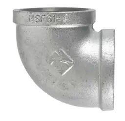 B & K Industries Galvanized 90° Elbow 150# Malleable Iron Threaded Fittings 3"