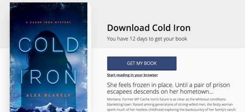 Example of a Download Page from BookFunnel