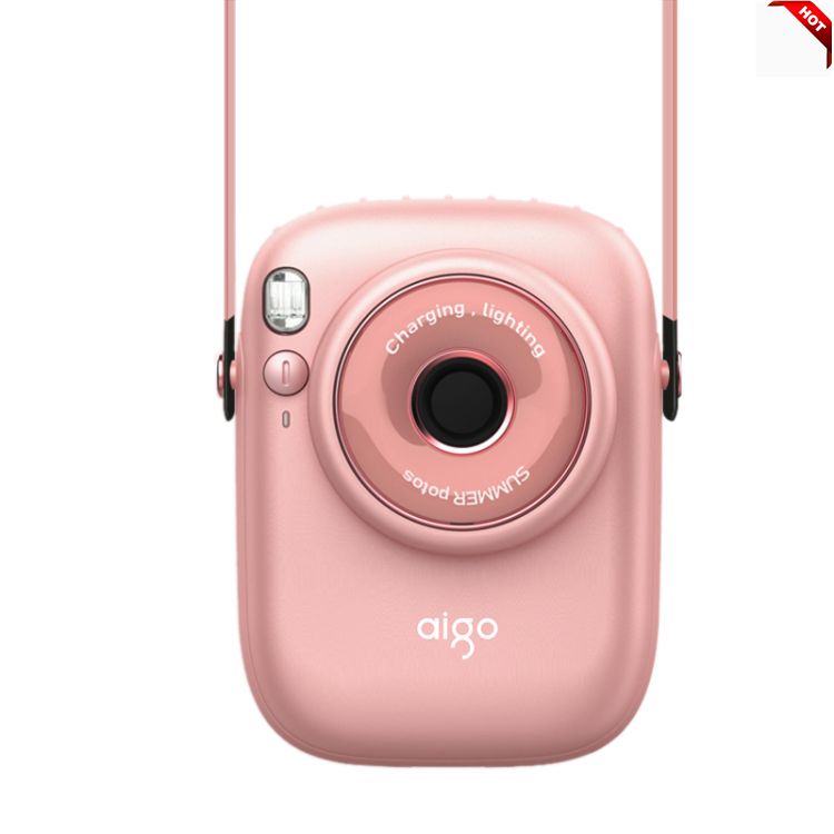 Mini rechargeable fan Aigo AGF-05 Portable Waist Neck Hanging Small Fan with Light Three-speed Wind Adjustment USB Charging fan