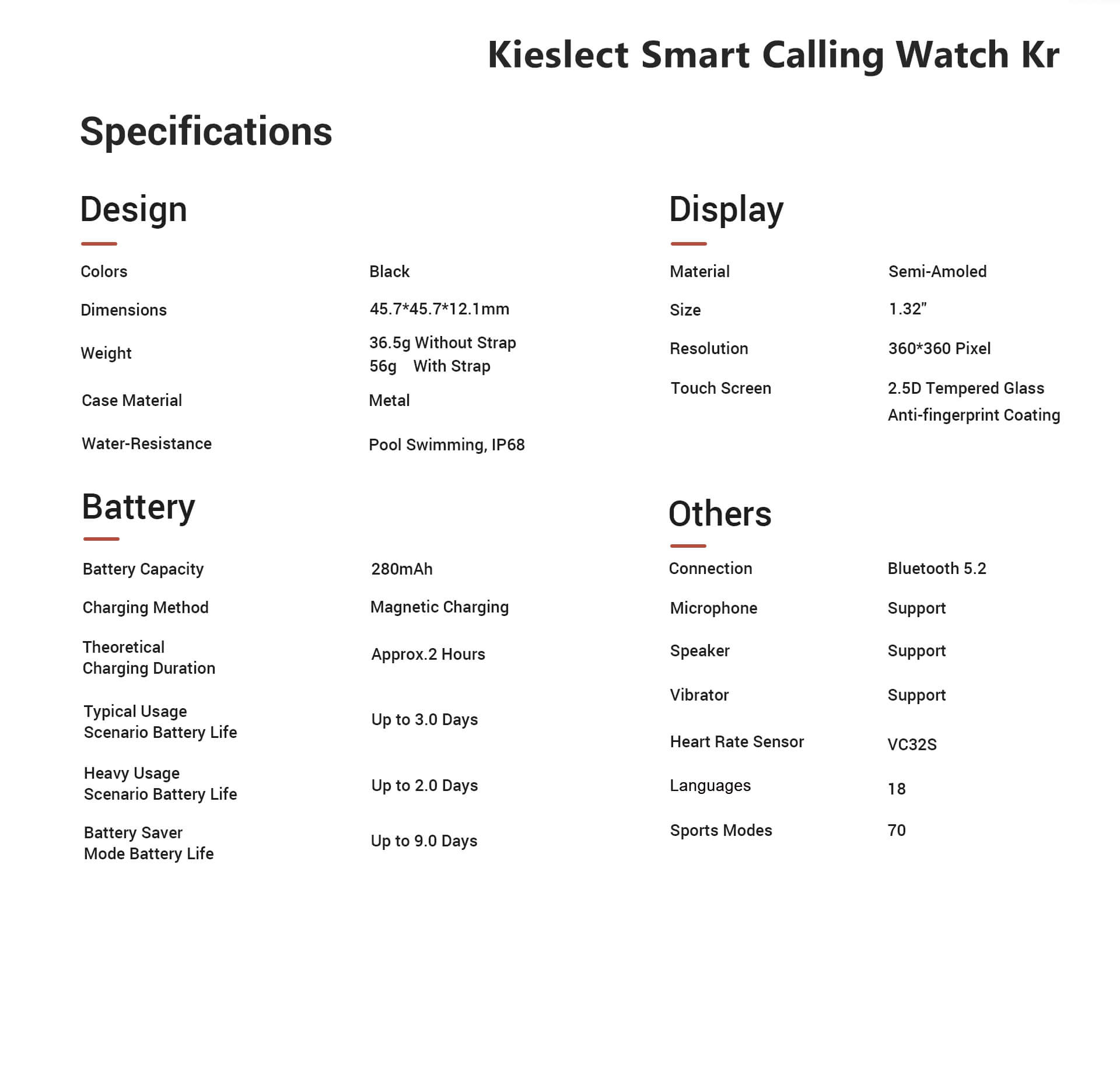 Kieslect Kr Smartwatch