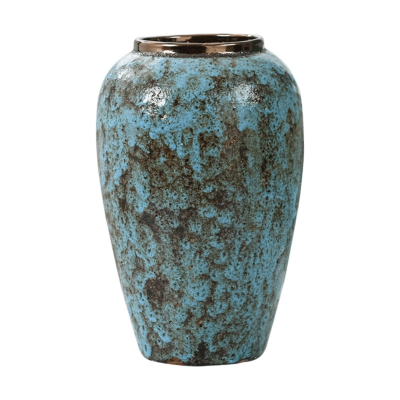 Blue stoneware vase