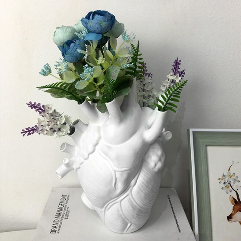 Ceramic human heart vase